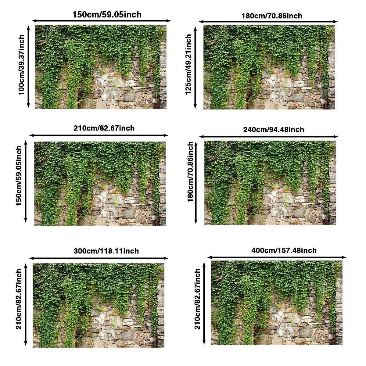 Stone Wall & Leaf Pattern Backdrop, Wall Hanging Backdrop, 1 Count Spring & Summer Decorative Backdrop, Party Decoration Supplies for Home Party & Festival, Banners