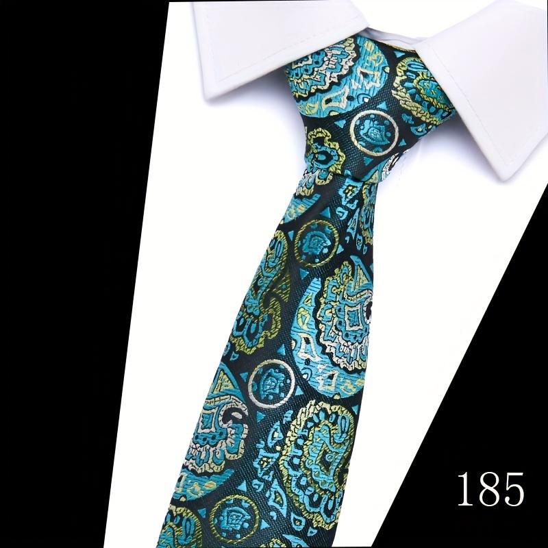 Classic 5-Piece Woven Necktie Set for Male Adults, Patterned Formal Fashion Accessories with Cufflinks and Tie Clip