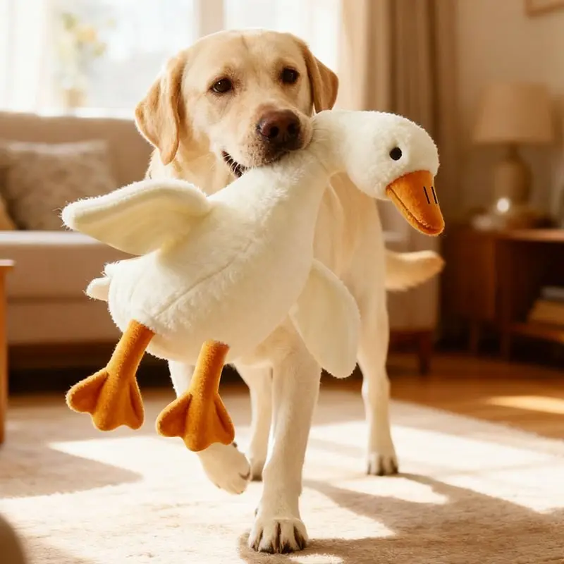 Soft Duck Plush Toy for Cats and Dogs, Multiple Colors Available, Embroidered Eyes, No Zipper Design, Perfect Gift for Pets