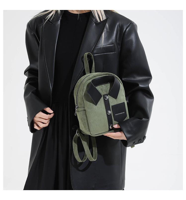 Korean-style niche design personalized shirt backpack, compact and lightweight women's backpack, casual and fashionable women's bag