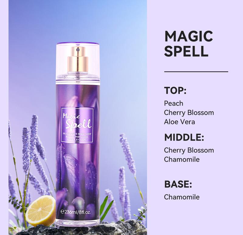 8 Fl Oz Hair & Body Fragrance Mist for Women - Long-Lasting Perfume, Perfect for Dating, Parties and Gift Giving Floral Amber