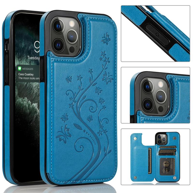 HISTORYOO Card Slots Case For iPhone 17 Pro Max Air 17 16 15 14 13 12 11 Pro Max 16 15 14 Plus / Pro Wallet Card Holder Stand Durable Magnetic Clasp Soft TPU Shockproof Back Cover Flower Butterfly Pattern Bumper Rubber Retro PU-Leather Phone Case HISTORYOO Card Slots Case For iPhone 17 Pro Max Air 17 16 15 14 13 12 11 Pro Max 16 15 14 Plus / Pro Wallet Card Holder Stand Durable Magnetic Clasp Soft TPU Shockproof Back Cover Flower Butterfly Pattern Bumper Rubber Retro PU-Leather Phone Case
