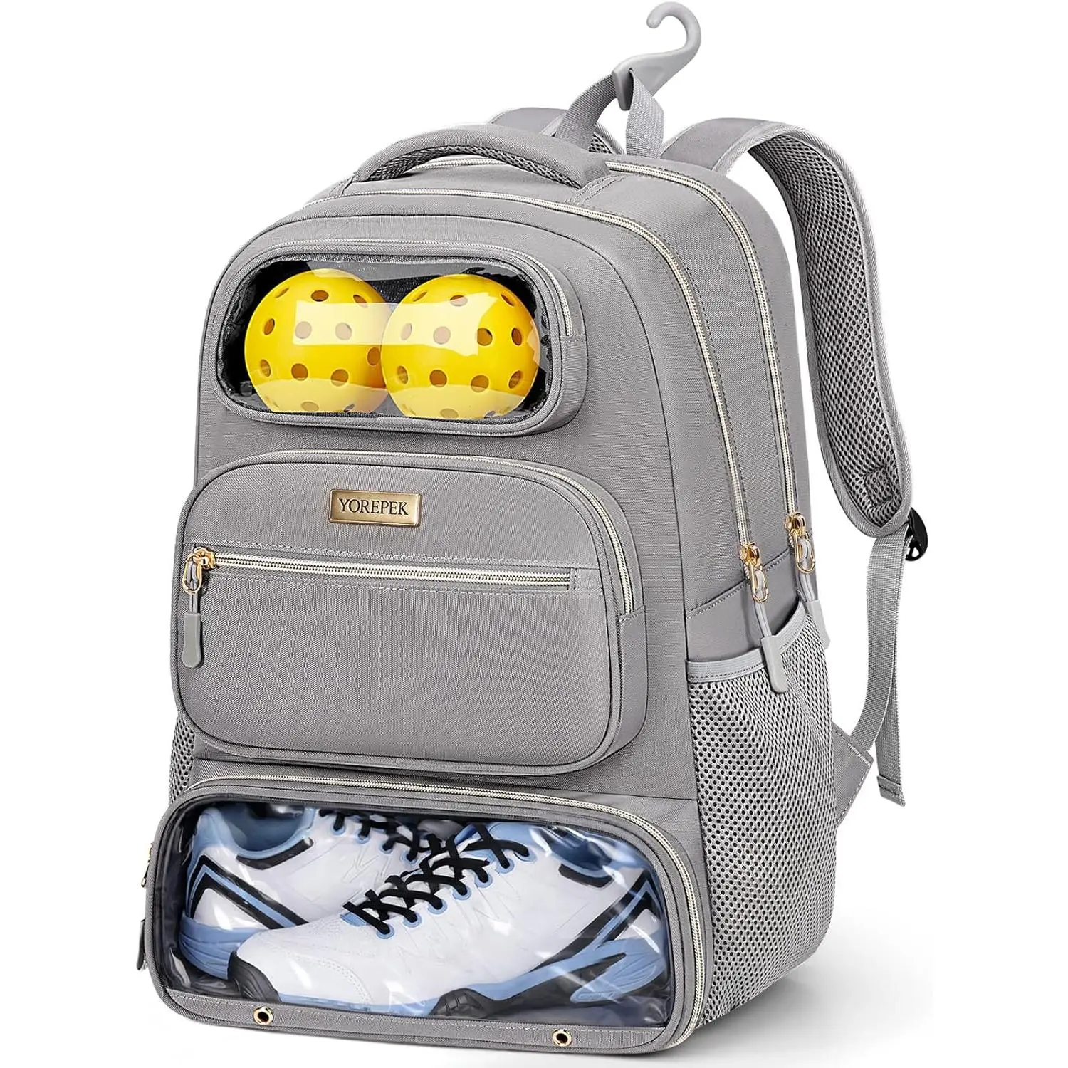Large Pickleball Bag Backpack,Hold 4 Paddles with Padded Protection| 10 Pockets with Separate Shoe Compartment for Pickleball Accessories, Organized Pickleball Bags for Women Men on Game Day