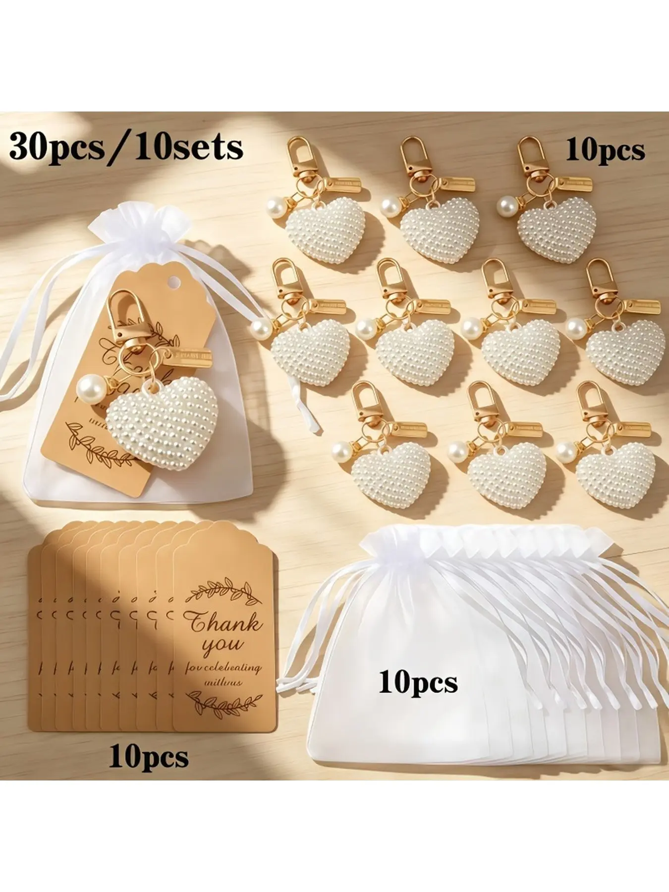 Pearl Heart Keychain Pendant, Hollow Alloy Letter Tag Charm, Cute Shiny Faux Pearl Decorative Accessory, Suitable for Women and Girls, Ideal for Decorating Bags and Backpacks, Keyring Gift