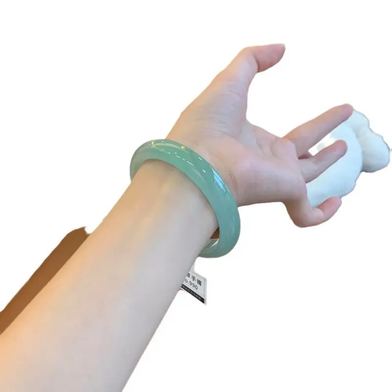 Women's Natural Burmese Jadeite Bangle - Collectible Rare Stone Jewelry with Ice-Clear Fruit Green Hue and Clear Water Color Long-Lasting Beauty elaborate craftsmanship quartz
