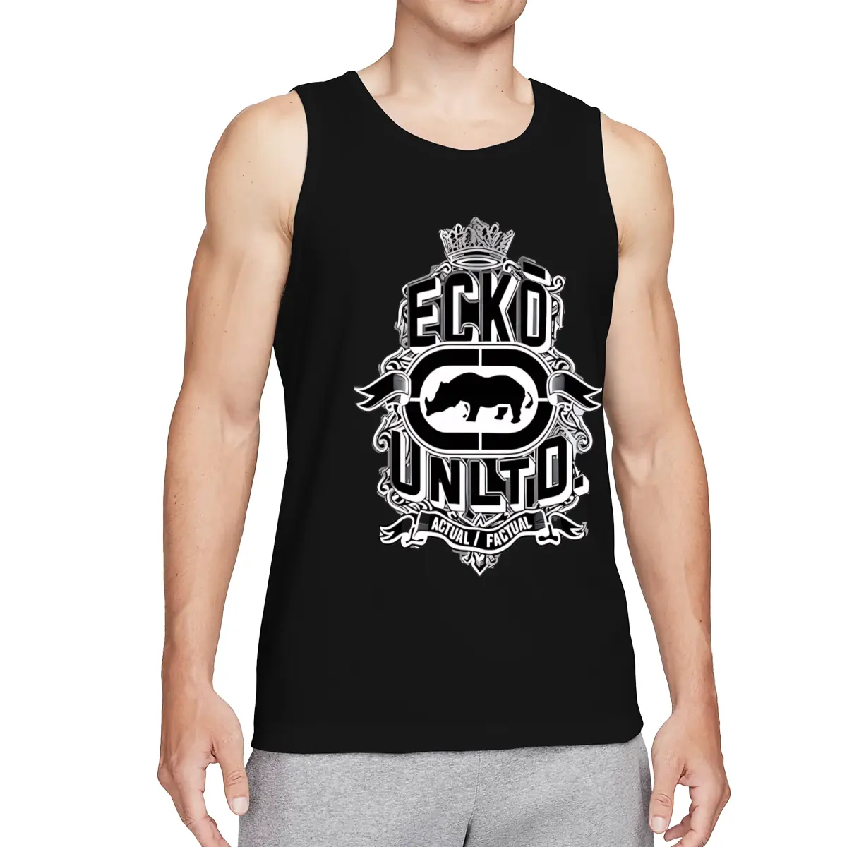 ECCO UNITO Men'S Casual   - Breathable Round Neck Short Sleeve Tee with Bold Graphic Print, Perfect for Casual Attire, Fitness & Outdoor Activities, Machine Washable, Sizes S-XXXL, Fitnes