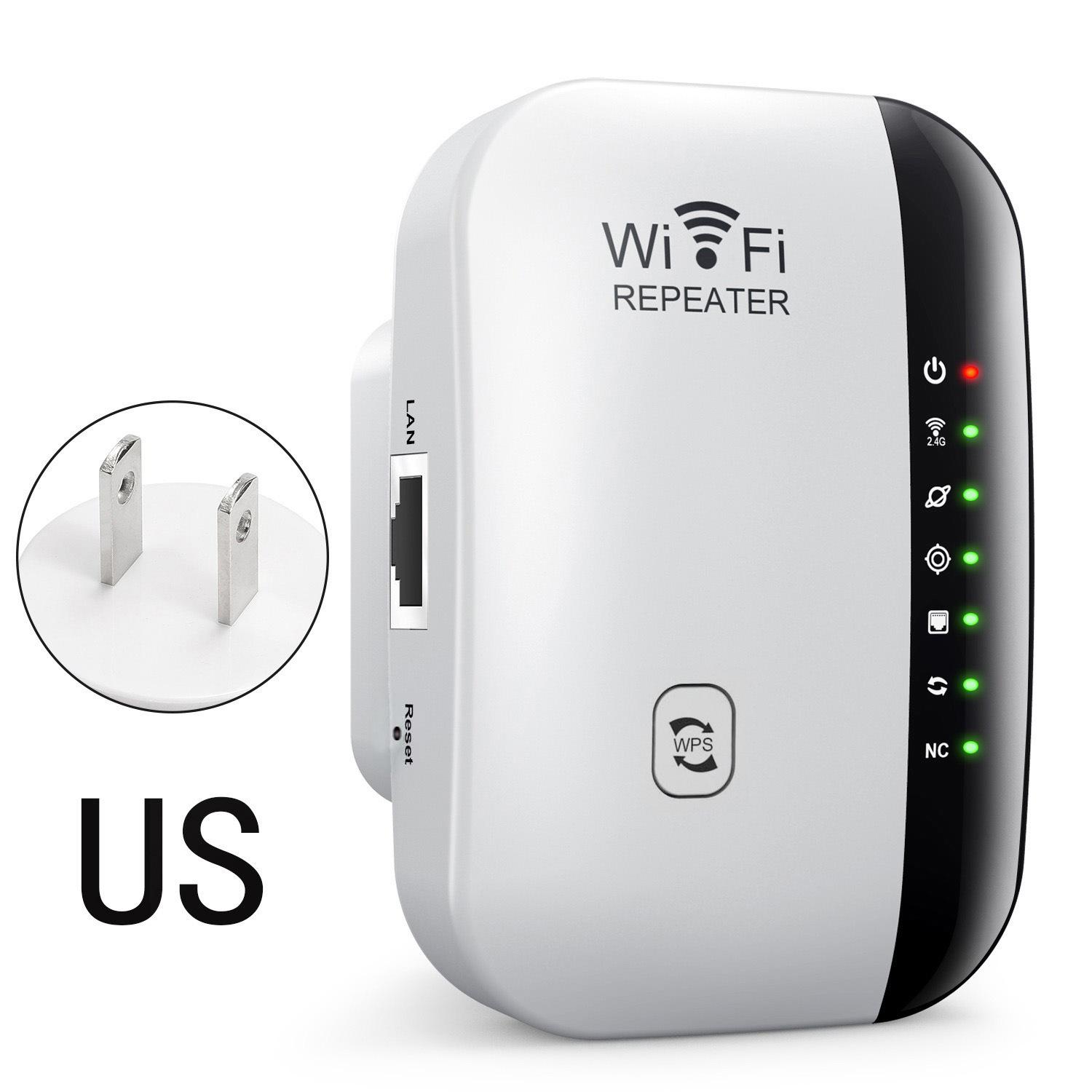 300mbps Wireless Range Extender, Easy Setup Home Office Wi-Fi Booster with 7 LED Lights, Enhance Your Network Signal for Home Office Enhancement