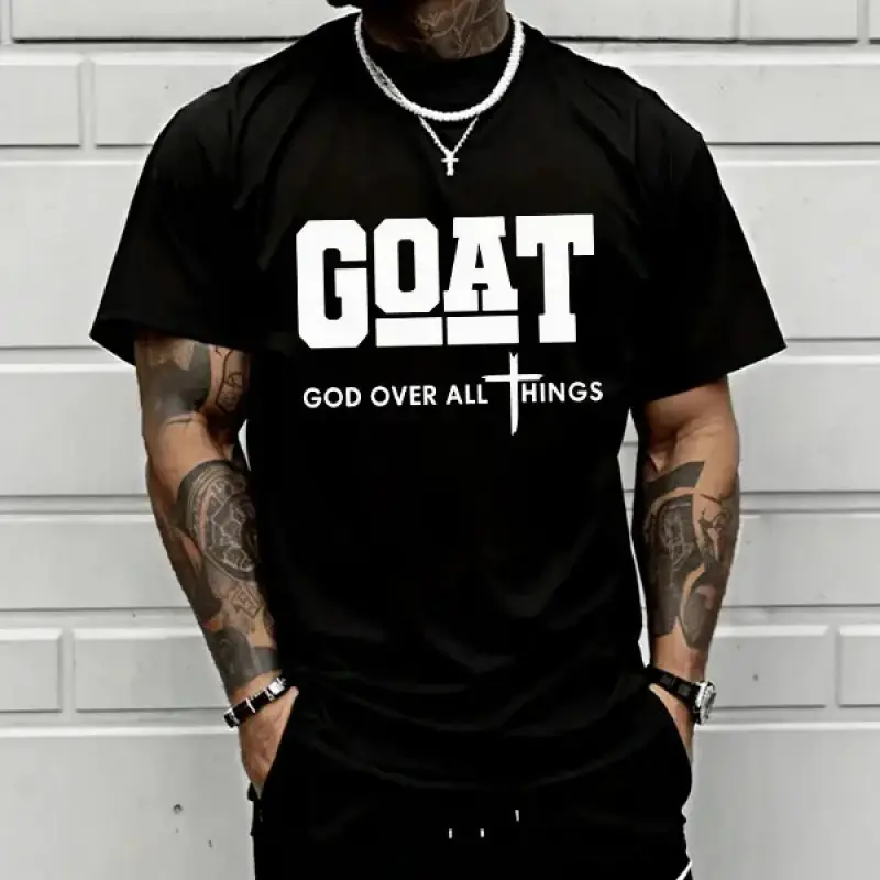 Men's Short-Sleeve Round-Neck T-Shirt - High-Quality Menswear Streetwear Loose-Fitting Christian Graphic Crewneck Casual Top for Fathers,Cute,Monaco,soft,fashion graphic tee,Versatile,All,Festive,Neck Raglan Compression Shirt,Family,Vintage,Brea,valentine
