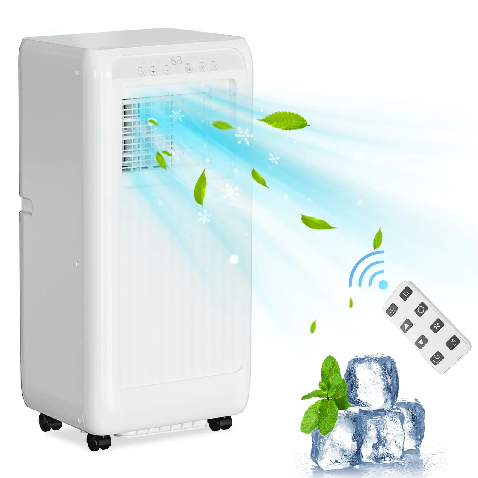 8000/14000 BTU Portable Air Conditioner - 3-in-1 Cooling, Dehumidify, Fan - 350 sq ft/750 Sq Ft Cooling Coverage, Quiet, Long-Term Durability for Bedroom, Office
