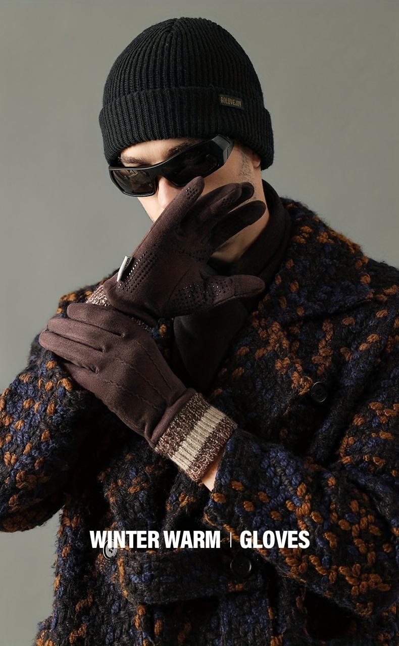 1 Pair of Warm Winter Gloves Unisex - Touchscreen Compatible, Windproof and Cold-Proof Thickened Gloves with Wrist Strap, Reinforced Palm and Fleece Lining - Skiing, Snowboarding, Motorcycle Riding, Smartphone Use, Snow Equipment