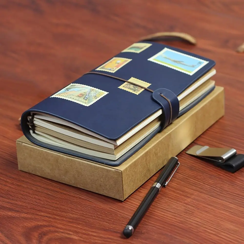 A6 Set with Metal Bookmark, Includes Leather Paper and Lined Paper, Ideal for Handwriting, Notes, Vintage Travel Diary, School Supplies, Hardcover Notebooks, Stationery Supplies, Journaling Supplies, Journal Notebook