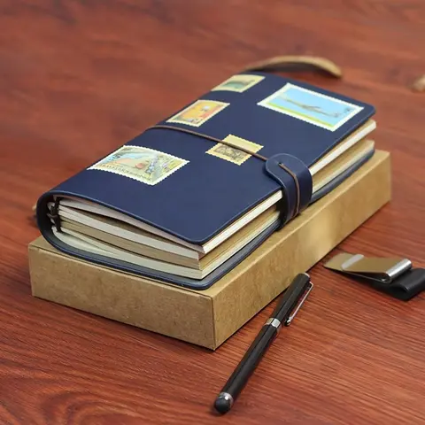 A6 Set with Metal Bookmark, Includes Leather Paper and Lined Paper, Ideal for Handwriting, Notes, Vintage Travel Diary, School Supplies, Hardcover Notebooks, Stationery Supplies, Journaling Supplies, Journal Notebook