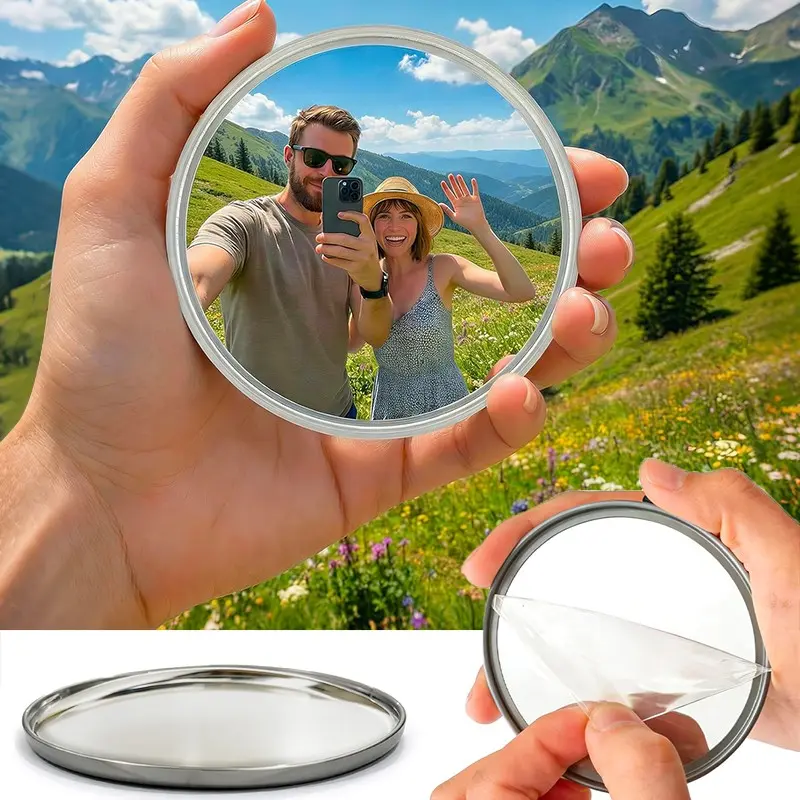 1pc Travel Selfie Convex Mirror - Wide-Angle Photography Mirror, Portable Round Photo Mirror for Travel and Self-Portrait Shooting
