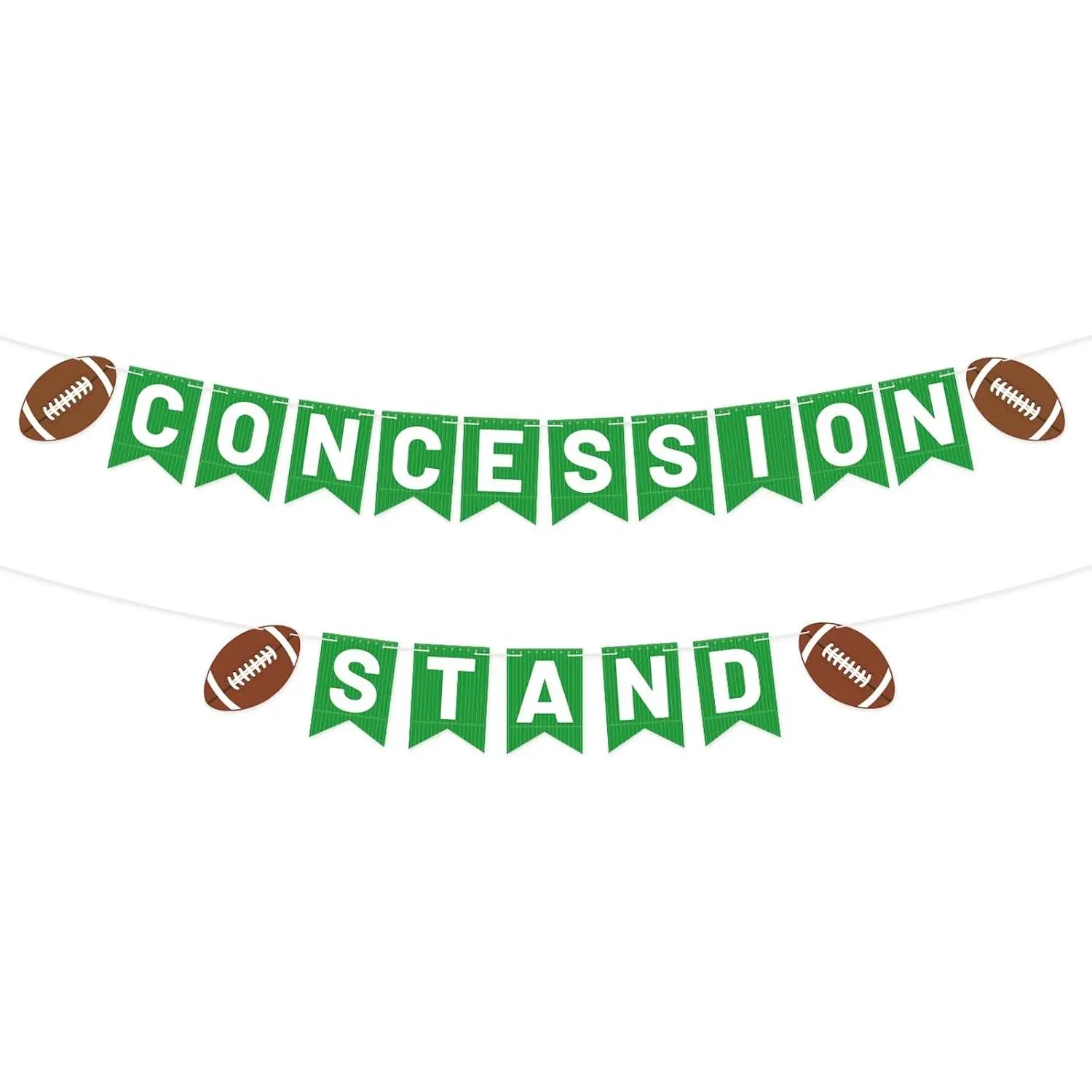 Concession Stand Football Banner,  Cardstock Rugby  Party Decorations Pre-Strung Banner for Tailgating Football Themed Birthday Parties