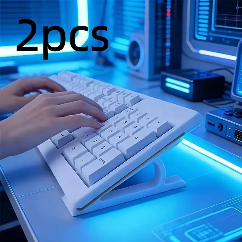 Ergonomic Keyboard Riser Stand, Anti-Slip Universal Holder, Multiple Colors Available, Office & Gaming Use, 2pcs Set, Gaming Pc Accessories