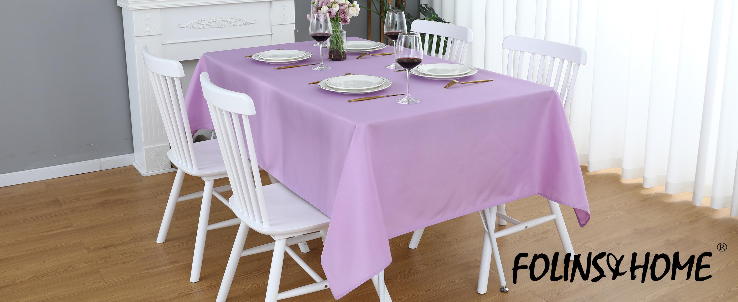 Lavender Rectangle Tablecloth Wrinkle Free Waterproof Polyester Table Cloths Spillproof Heavy Duty and Washable Table Cover for Party, Banquet, Indoor and Outdoor-Square/Rectangular