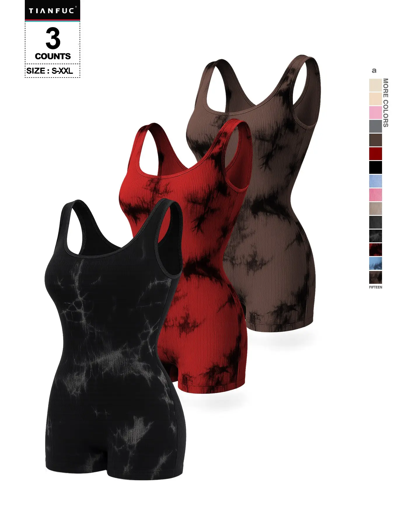 Square Neck Wide Strap Ribbed Underwear Shapewear Bodysuit, All-Day Tummy & Waist Contouring, Casual Romper for Daily & Workout Wear