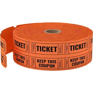 2000 Methdic Orange Raffle Tickets (4 Color Selection), Double Roll, Ticket for Events, Entry, Class Reward, Fundraiser & Prizes