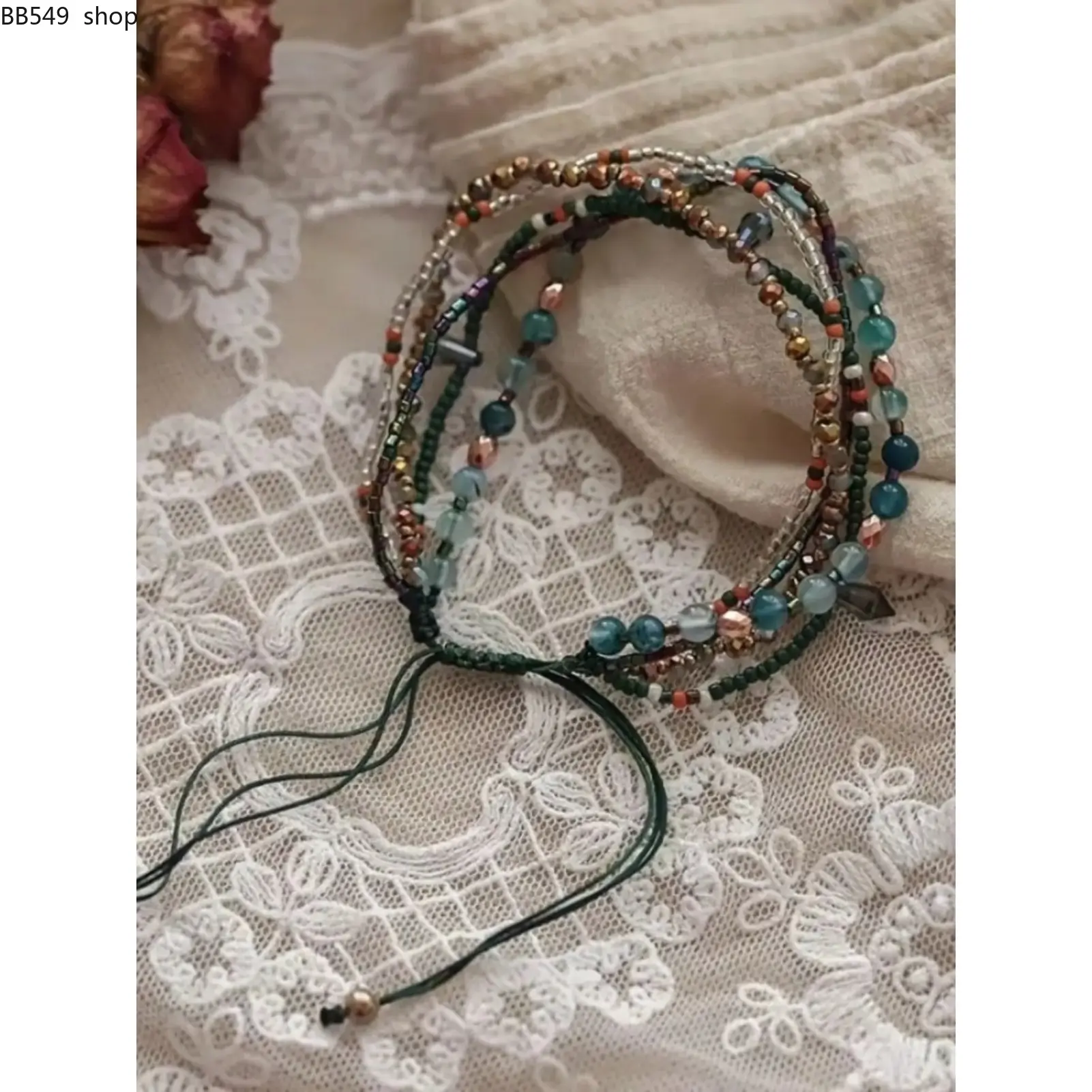 Adjustable Beaded Bracelet, Vacation Style Jewelry Accessory, Perfect Gift for Women & Girls, Trendy Fashion Design, Stackable Bracelets, Pretty Bracelet