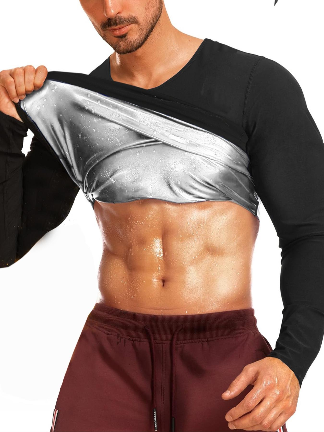 Men's Sauna Suit, Anti-Rip Sweat Suits for Gym & Boxing Workouts, Slim-Fit Casual Style, All-Season Training Gear, Sports Sauna Top