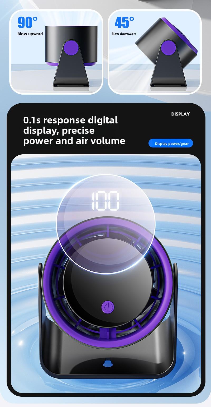 Popular desktop fan, household high-speed fan, office small electric fan, USB rechargeable circulation fan