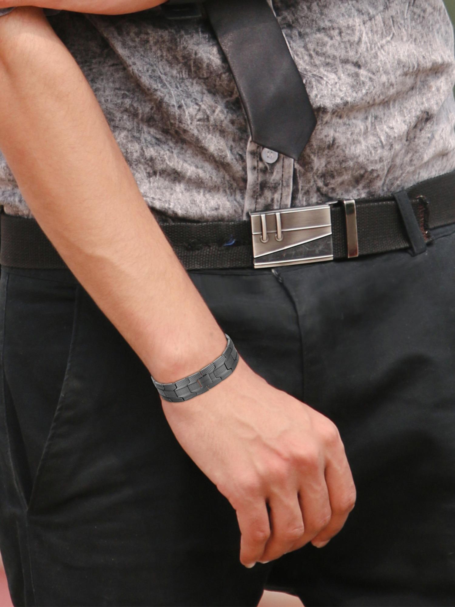 Men's Business Style Bracelet, trendy stack bangle, Fashionable Bracelet for Party, Daily Clothing Decor, Trendy All-match & Exquisite Jewelry for Gift, Adjustable Bracelet