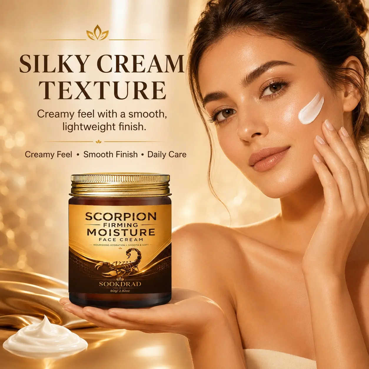 Scorpion Firming Moisture Face Cream, scorpion ingredient, nourishing hydration, smooth, soft, face care, 2.82oz, 80g