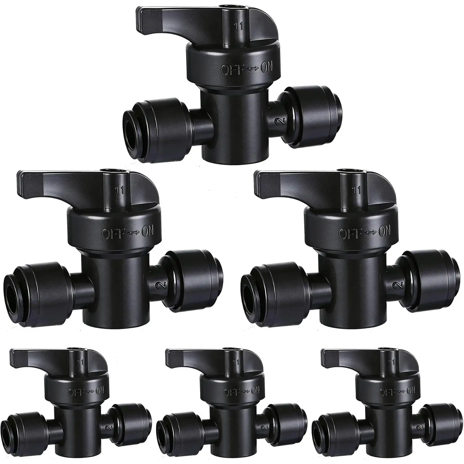 6 Pack Quick Connect 1/4" Drip Irrigation Shut Off Valve Fittings, Push-to-Fit Drip Irrigation  Valve Connectors for 1/4 Inch Drip Tubing,Anti-Leak Connectors for Garden Irrigation System