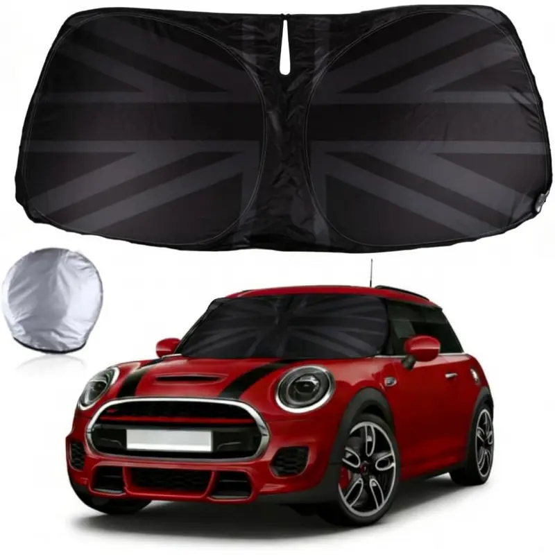 Front Windshield Sunshade for Mini Cooper, Sun Shade for Car Window, Heat Insulating Car Accessory Blocks 99percent  Heat, Union Jack Pattern