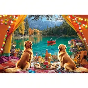 S&H Christmas Puzzles Lake Camping And Fishing Christmas Puzzles For Adults 1000 Pieces Christmas Jigsaw Puzzles Xmas Winter Holiday Puzzles 500 Piece Puzzles For Adults Christmas Jigsaw Puzzles Xmas Winter Holiday Puzzles 500 Pieces, Challenging Game Toy
