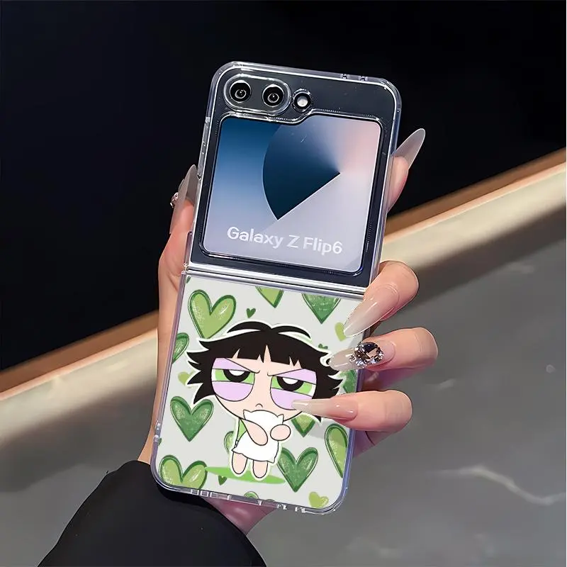 Retro style Mobile Phone Case  for Samsung ZFLIP4/ ZFLIP5/ ZFLIP6/ ZFLIP7 Shockproof Protective Bumper Cute 3D Curly Edge Abstract Heart Pattern Trendy Aesthetic Gift for Women shar