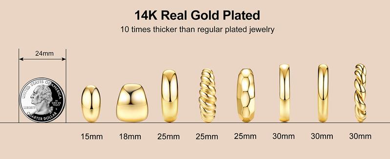 CASSIECA Clip on Earrings for Women Clip on Hoop Earrings Trendy Twisted Chunky Hoop Clip Earrings Hypoallergenic Non Pierced Earrings Jewelry