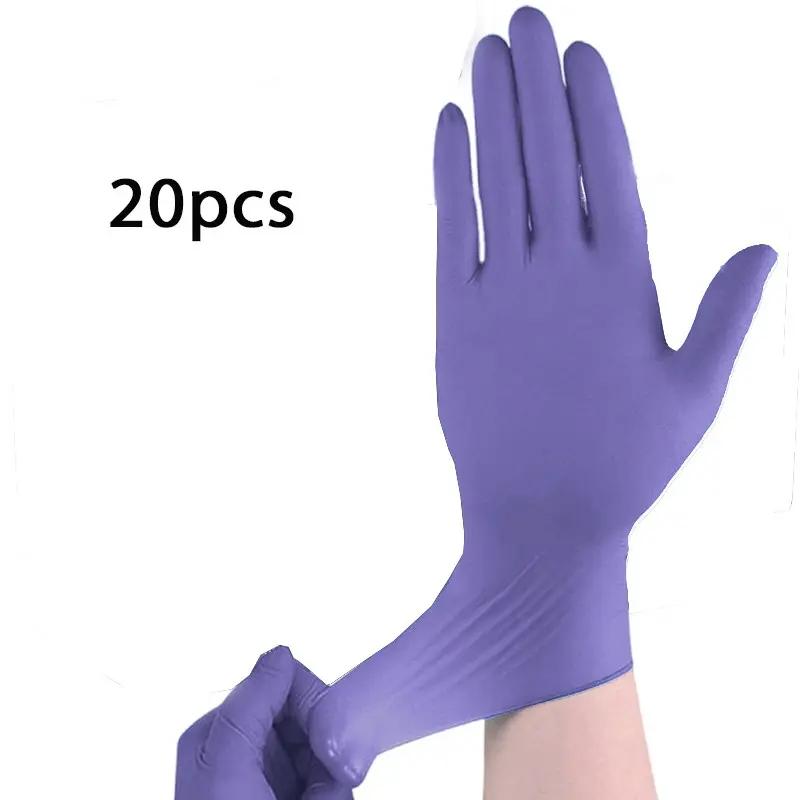 20-Pack Durable Nitrile Gloves, Latex-Free, Waterproof, Oil-Resistant, Household Cleaning Gloves, Ideal for Dishwashing, Bathroom Cleaning, Pet Bathing, Hairdressing, Car Washing