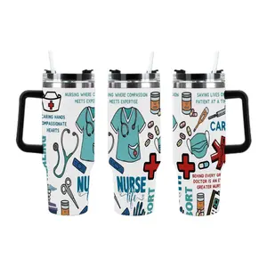 Caring Nurse Life Insulated Car Tumbler Medical Nursing Tools Print Stainless Steel Travel Mug For Nurses Who Save Lives One Patient At A Time Perfect Gift For Hardworking Healthcare Heroes
