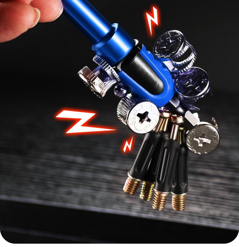 New cross-border blue hexagonal socket wrench, three-in-one multifunctional air screwdriver socket, manual tool with strong magnetic bit