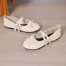 Sweet Retro Vintage Lace-Trim Classic Mary Jane Style Women's Shoes, Soft Rubber Sole Comfortable Flats, Round Toe Bow Design, Versatile Low-Top Footwear #GLOBAL PICKS