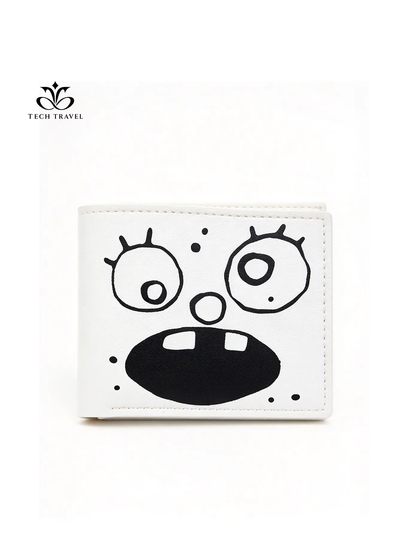 1 Pc Quirky Graphic Face Bifold Wallet | Ugly-Cute & Y2K Subculture | with Exaggerated Expression, Multi-Card Slots, Bill Compartment & Faux Leather Finish | for Women Ladies Daily Commute, Party, Everyday Carry & Funny Gift.