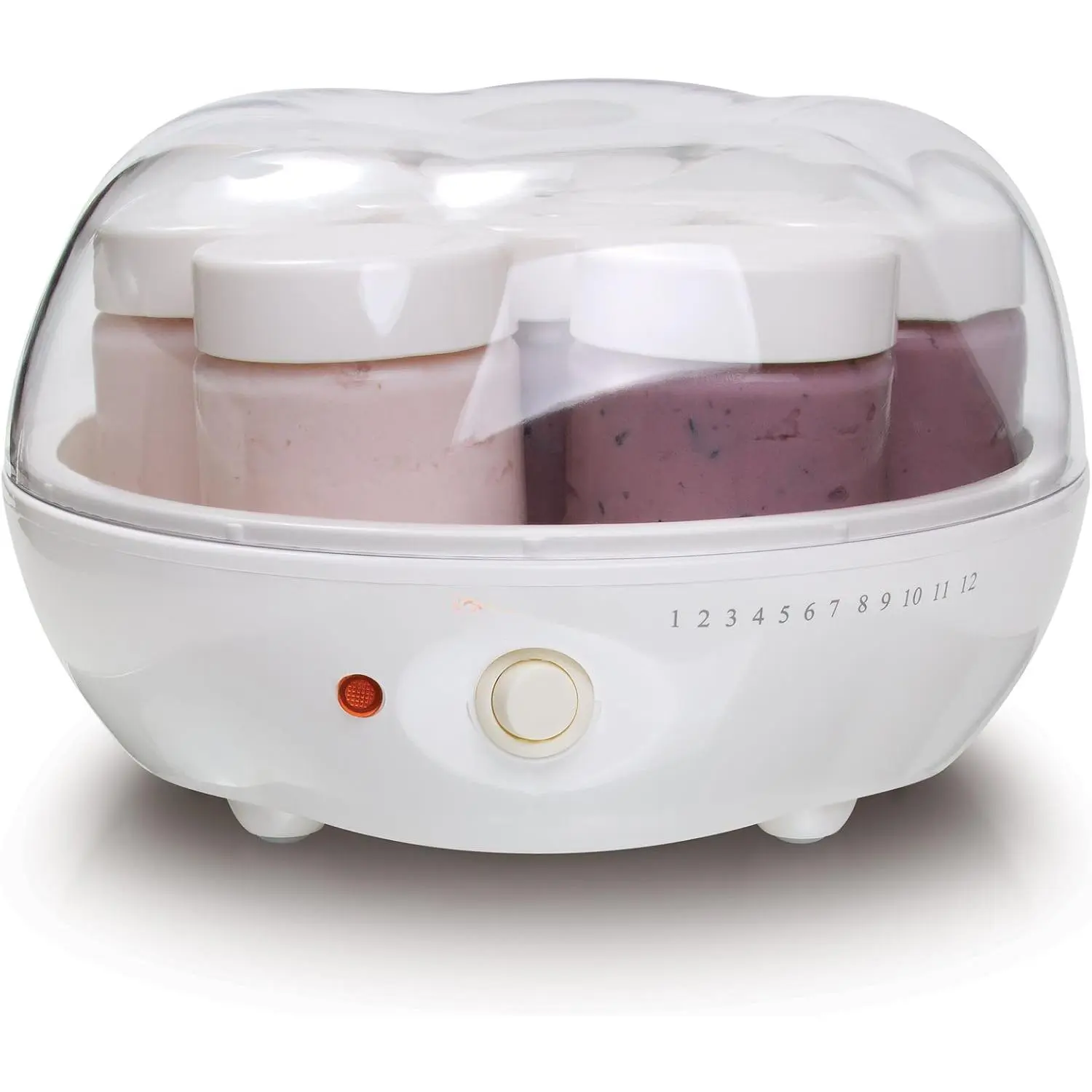 Electric Yogurt Maker Machine- Promote Gut Health with Probiotic Rich Homemade Yogurt -Home Yogurt Incubator with Glass Jars, White