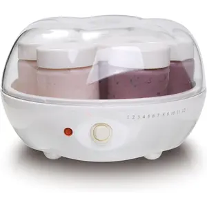 Electric Yogurt Maker Machine- Promote Gut Health with Probiotic Rich Homemade Yogurt -Home Yogurt Incubator with Glass Jars, White