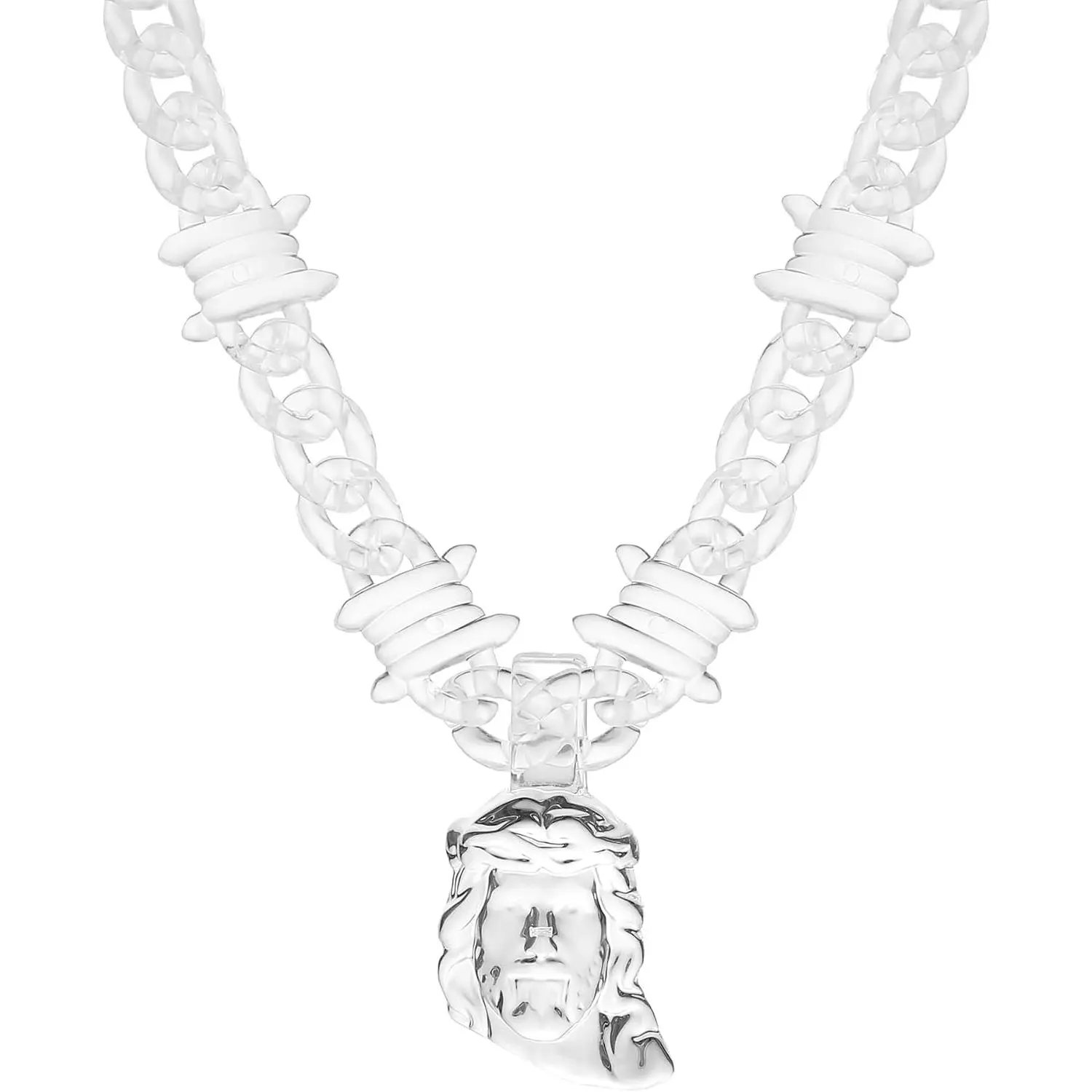 Chunky Transparent   Pendant Necklace for Men Christian