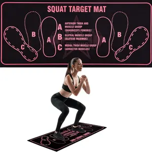 Pilates Squat Training Mat,Portable Fitness Mat with Foot Position Markings,Water-Absorbing and Anti-Slip Function,for Squat Exercises at Home,Kneeling Mats for Weightlifting Training