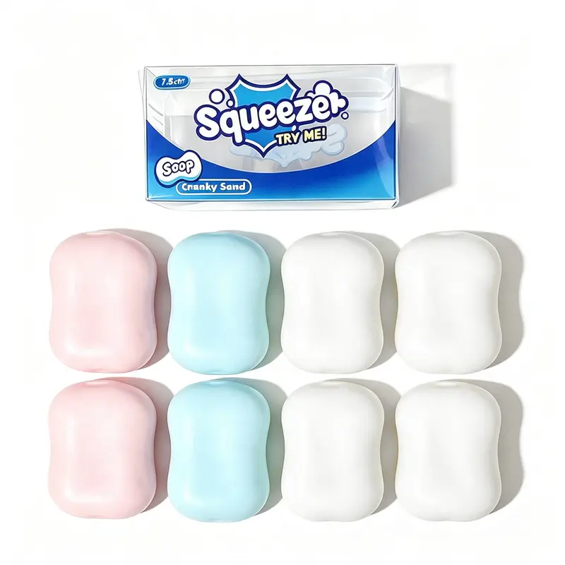 Crunchy Soap Ball Squishy Soap Stress Ball Kid Party Gift Office Fidgets Toy Relax Toy Cute Desk Fidget Round Blocks Filled ASMR Anti Stress Toys For Adults Sensory Pressure Release Birthday Gifts