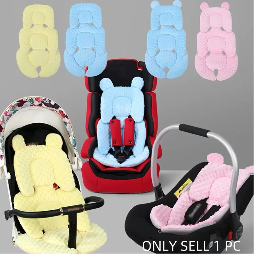 Thick High-Elastic Cotton Stroller Seat Cushion, Spinal Protection, Anti-Shock, Cute Style, Newborn Travel, Baby Pushchair/sleep Basket Pad