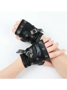Dark Half Fingered Gloves Gothic Harajuku Hot Girl Personality No Fingers Short Sleeves