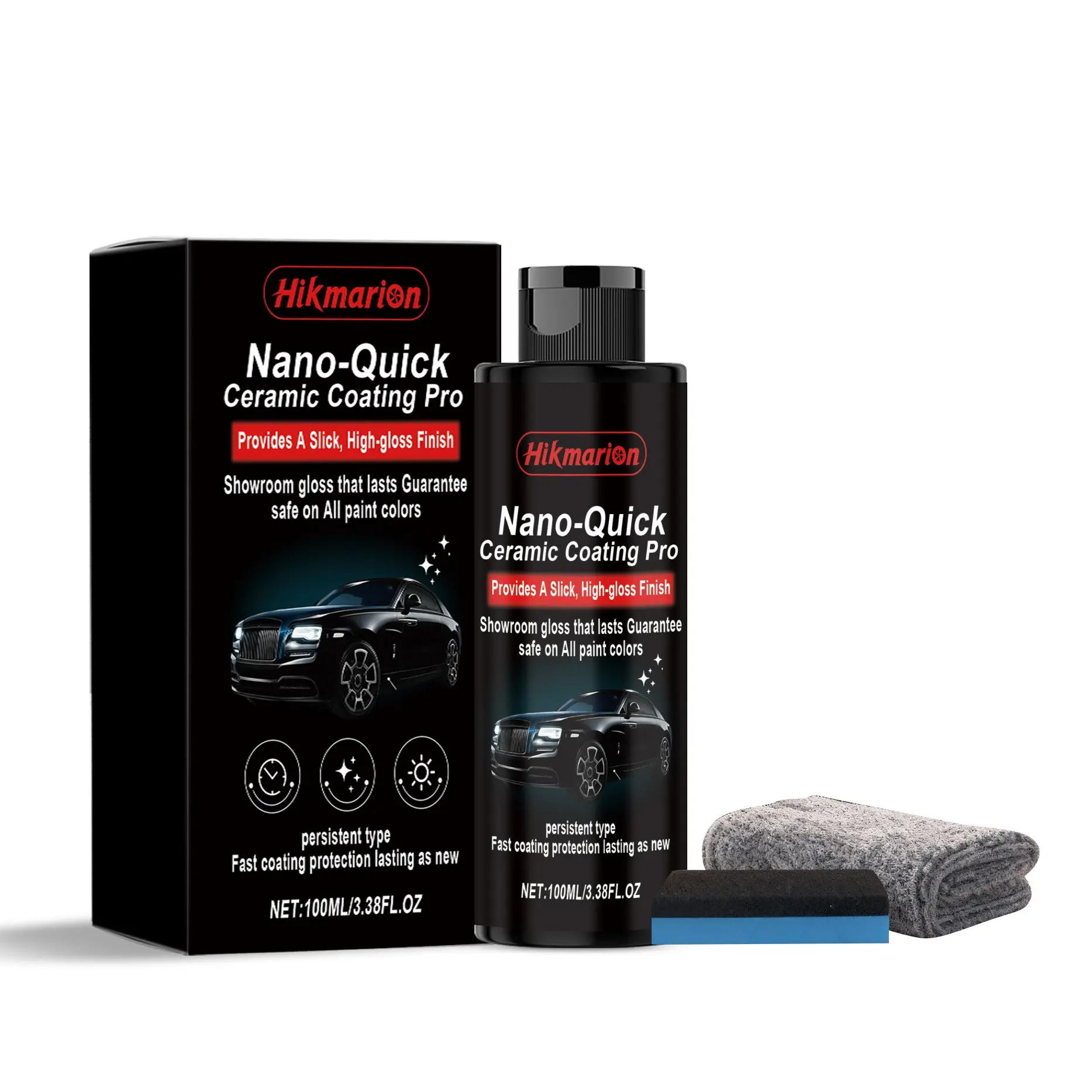 Nanoceramic Coating Kit Automotive Quick Effect Coating Agent Protective Coating for Car Surface Protection, Polishing and Rejuvenation, Daily Maintenance, Enhances Shine and Durability