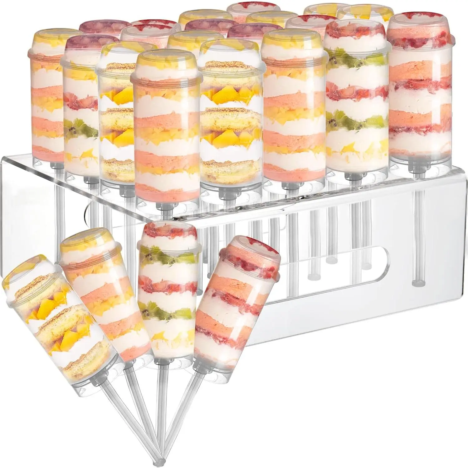 24 Pack Push up Cake Pop Containers and 20 Holes Cake Pop Stand,  Push Cake up Pop Containers with Holder for Weddings  Shower Birthday Party