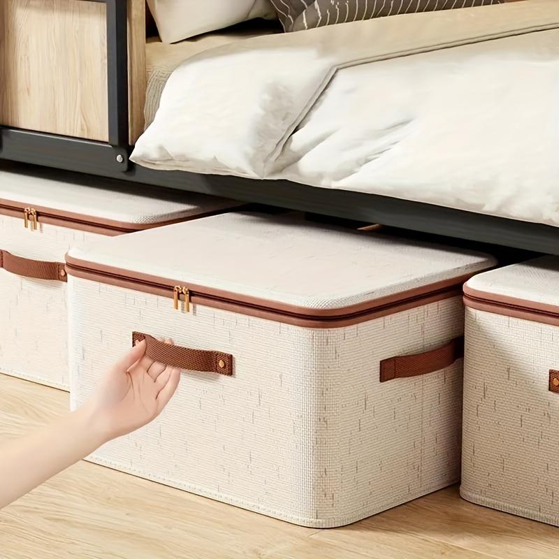 Set of 2 Collapsible Storage Containers with Covers - Spacious, Efficient Storage Solution for Garments, Bedding, Playthings, And Literature, Under-Bed Storage