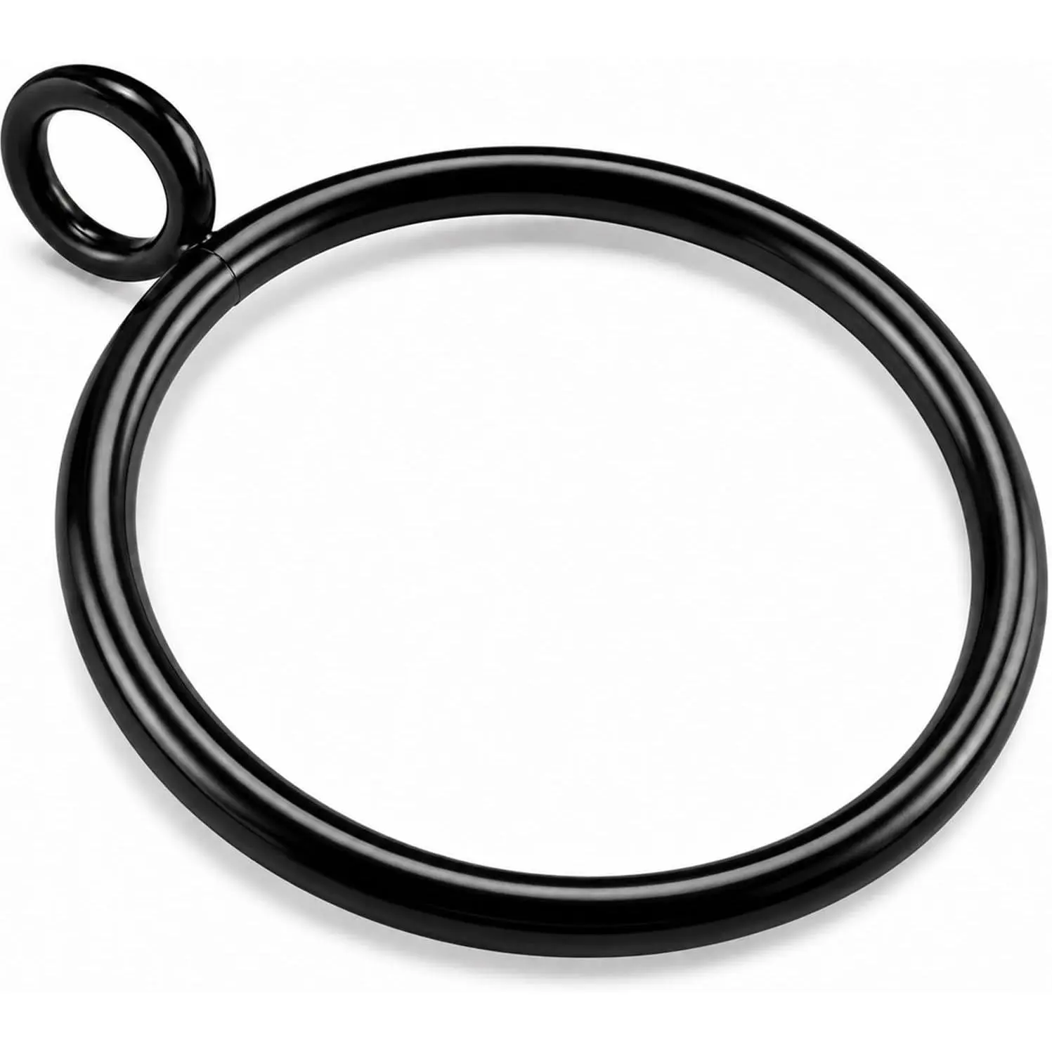 60 Pack Black Curtain Rings with Eyelets – 1.5 in Inner Diameter Metal Drapery Rings for up to 1 1/4 Inch in Rod, Heavy‑Duty Rust‑Resistant Sliding Rings for Curtains & Drapes