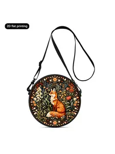 Lightweight Crossbody Bag with 2D Fox Print, Multi-use Handbag, Perfect Gift for Women, Crossbody/Single/Double Shoulder & Hand Carry for Commute, Travel, School Casual Daily