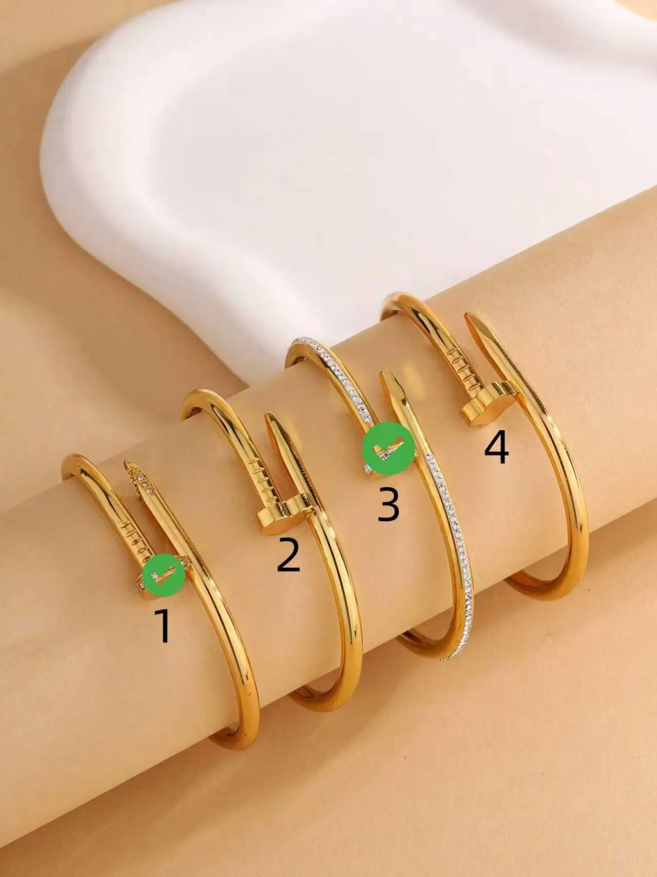 Luxury Open Bangle Bracelet, Rhinestone Nail Design, Perfect Gift for Best Friend or Girlfriend, Daily Commute Jewelry